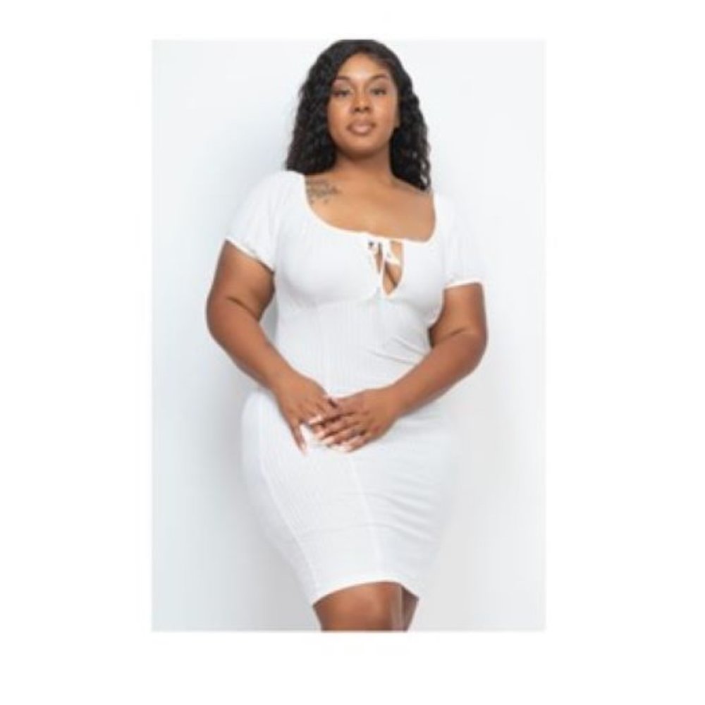 On/Off Shoulder Ribbed Dress